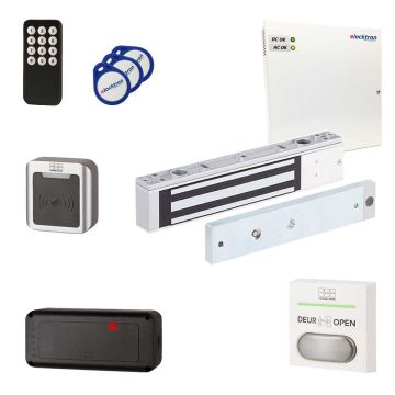 complete set wandlezer met afstandsbedienin icm kleefmagneet, voeding, netvoedingskabel, drukknop en tags