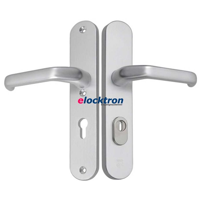 M-line deurbeslag van HMB, breed met afgeronde hoeken, SKG*** en cilinderbeveiliging