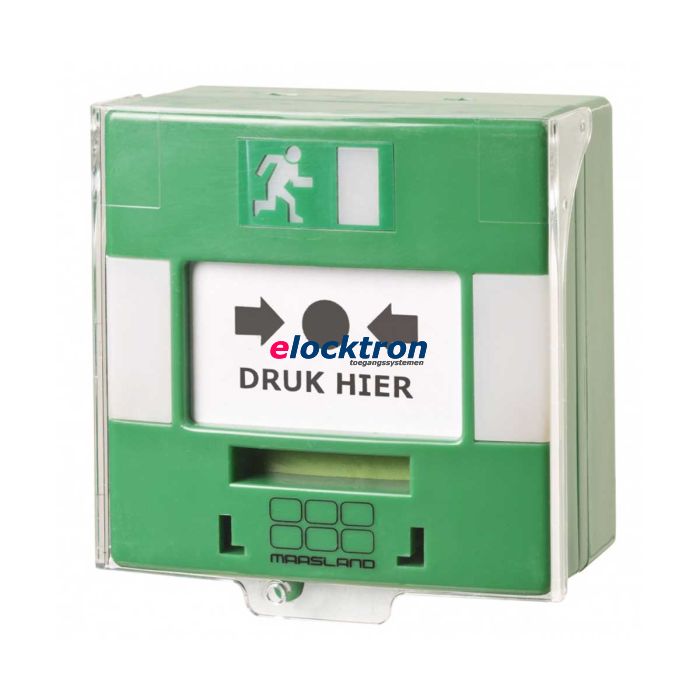 Groene handmelder met LED en buzzer