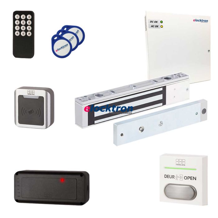 complete set wandlezer met afstandsbedienin icm kleefmagneet, voeding, netvoedingskabel, drukknop en tags