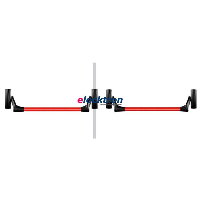 Paniekbalk voor dubbele deuren opbouw uitvoering