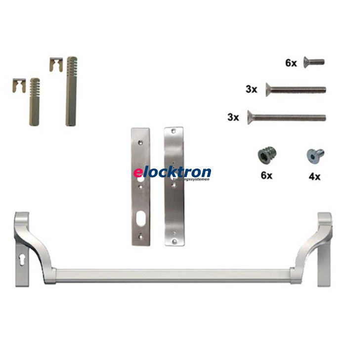 HMB duwstang set voor paniekuitgang RVS uitvoering